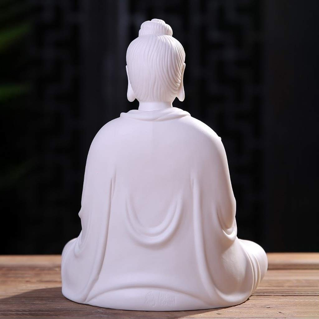 仏像の装飾 白い陶器の仏像飾り オフィス リビングルーム 禅風水装飾